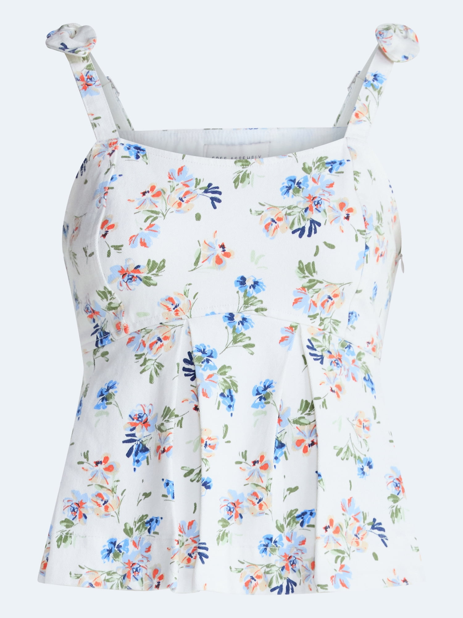 Free Assembly Women's Floral Sleeveless Peplum Top, Sizes XS-XXL