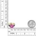 thumbnail image 3 of Gem Stone King 18K Yellow Gold Plated Silver Pink Created Sapphire and Blue Created Sapphire 3-Stone Ring for Women (8.88 Cttw, Round 12MM, Trillion 5MM, Size 9), 3 of 3