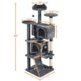 thumbnail image 2 of Alden Design 70" H Double Condo Cat Tree with Scratching Post Tower, Dark Gray, 2 of 8