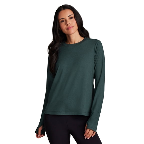 RBX Active Women's Long Sleeve Yoga Lounge Top Ultra Soft Jersey Crewneck T-Shirt