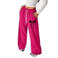 thumbnail image 2 of Vrotazzy Girls Casual Joggers for Everyday Play with Bow Tie Waist Lightweight Straight Leg Sweatpants for School and Outdoor Activities,Size 8-9 Years, 2 of 4