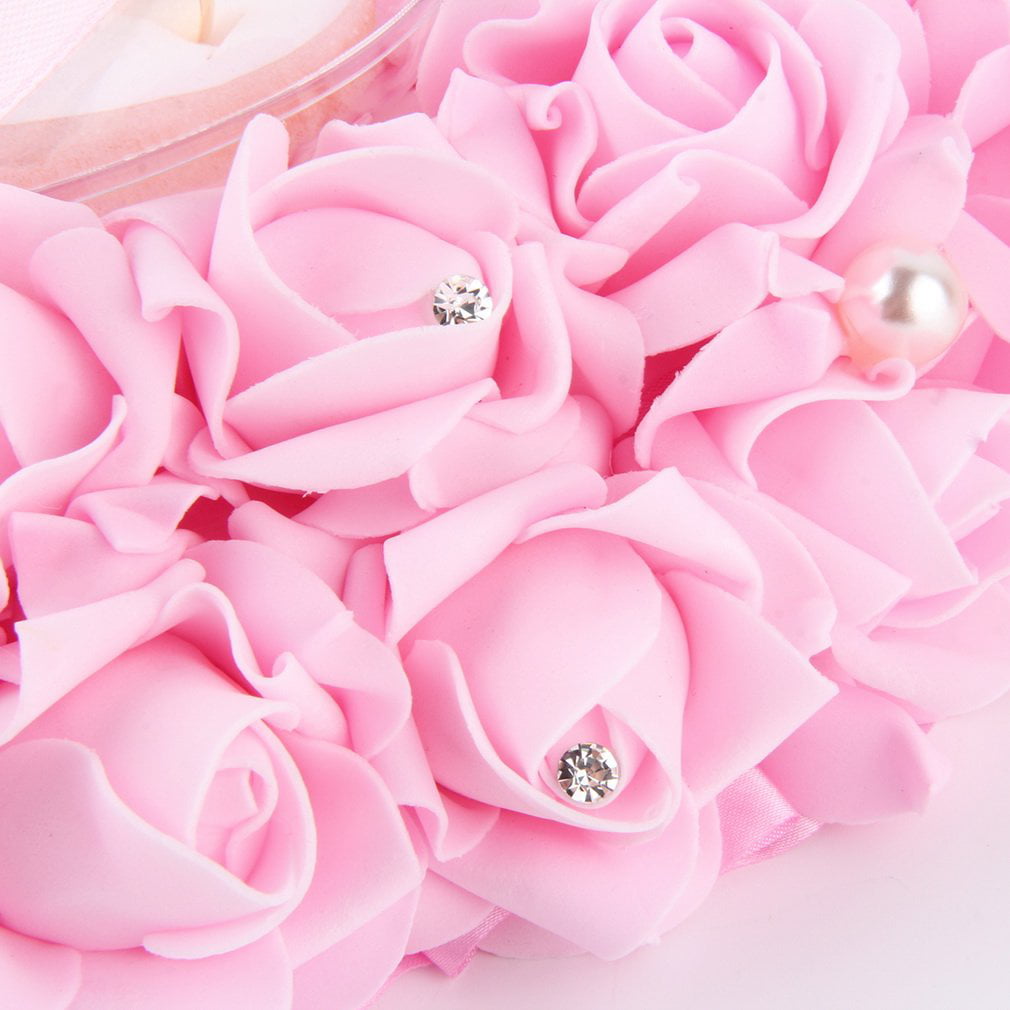 Romantic Rose Wedding Favors Heart Shaped Gift Ring Box Pillow Decoration BT 