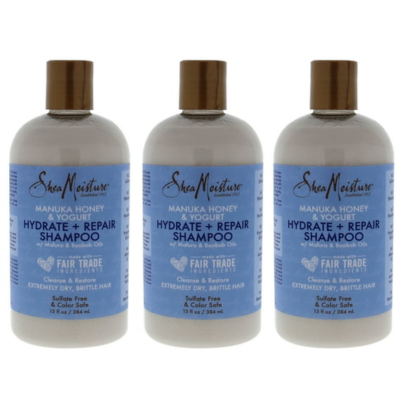 Manuka Honey and Yogurt Hydrate Plus Repair Shampoo by Shea Moisture for Unisex - 13 oz Shampoo - Pack of 3