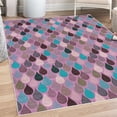 thumbnail image 1 of Geometric Decorative Rug, Raindrops Doodle Style Creative Leaf Shaped Colorful Girls Theme, Quality Carpet for Bedroom Dorm and Living Room, 6 Sizes, Seafoam, by Ambesonne, 1 of 4