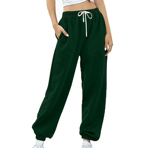 JIUKE Womens Sweatpants Drawstring High Waisted Baggy Workout Solid Color Athletic Jogger Trousers with Pockets