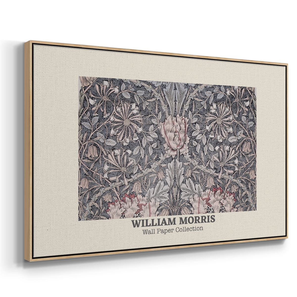 Vintage Abstract Print-XLV Framed in Natural Wood Wood Gallery Wrapped Canvas 25 in. x 37 in.
