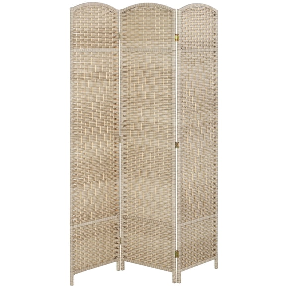 6ft Light Oak Folding Room Divider | 3-Panel Privacy Screen for Living Room, Bedroom & Office | Durable Polypropylene & Pine Wood Partition Wall