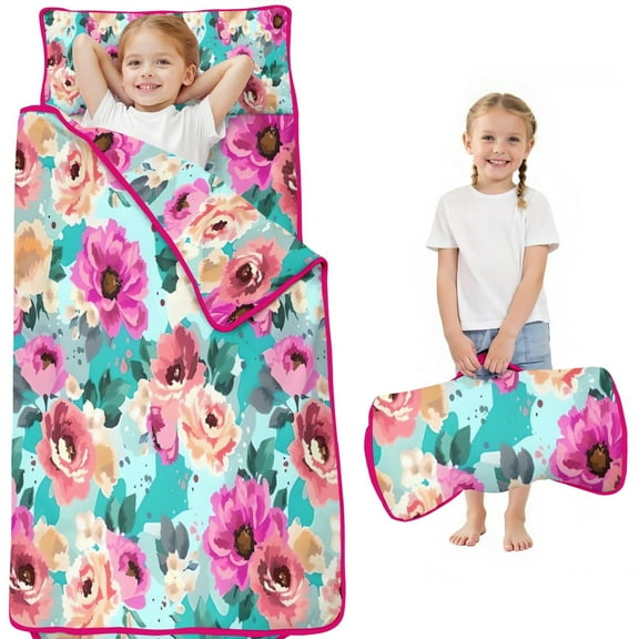 Pioneer Flower Floral Print Pattern Toddler Nap Mats for Kids Preschool,Sleeping Mat Bag or Kids,Toddler Sleeping Bag,Toddler Nap Mat or Daycare