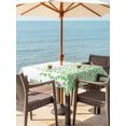 thumbnail image 3 of Outdoor Tablecloths with Umbrella Hole & Zipper, Green Polka Dots 54x54 Inch Square Tablecloths, Watercolor Abstract Art Waterproof Table Cloth, Patio/Pool/Picnic Table Covers, 3 of 8