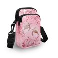 thumbnail image 3 of HELLHERO Polyester Adjustable Shoulder Strap Crossbody Bag with Zipper Closed Crossbody Bags for Travel Daily Use(Pink Roses on Light Pink), 3 of 7