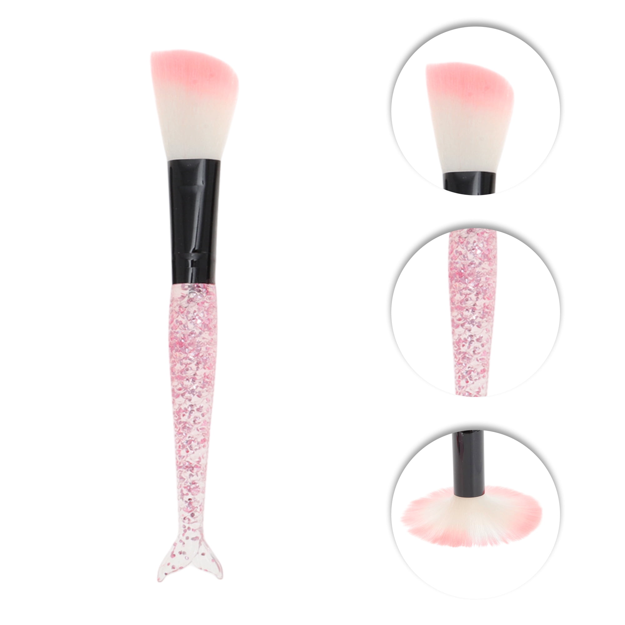 Unique Bargains 10 Pcs Durable Mermaid Makeup Brush Set for Cosmetic Pink