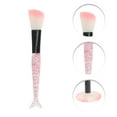 thumbnail image 3 of Unique Bargains 10 Pcs Mermaid Makeup Brush Set for Bathroom Pink Plastic Handle Nylon Hair, 3 of 5