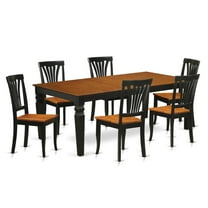 East West Furniture Logan 7-piece Wood Dinette Set in Black/Cherry
