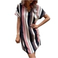 thumbnail image 2 of Robe d'Été pour Femmes 2024 Mode Grande Taille Col en V Manches Courtes Décontractée Taille Ample 50 % de Réduction Liquidation!, 2 of 7