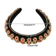 thumbnail image 2 of Unique Bargains 1 Pc Bling Rhinestone Headband Double-layered Rhinestone Red Flannel Wide Edge Headband 5.71"x1.30", 2 of 7