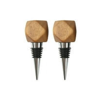 Better Homes & Gardens Wine Bottle Stopper with Hexagonal Acacia Wooden Knob and Nickel Plated Aluminum finish