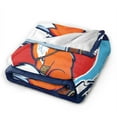 thumbnail image 2 of Samurai Fox Pattern Blanket Japanese Style Animal Print Throw for Bedroom Sofa, 2 of 9