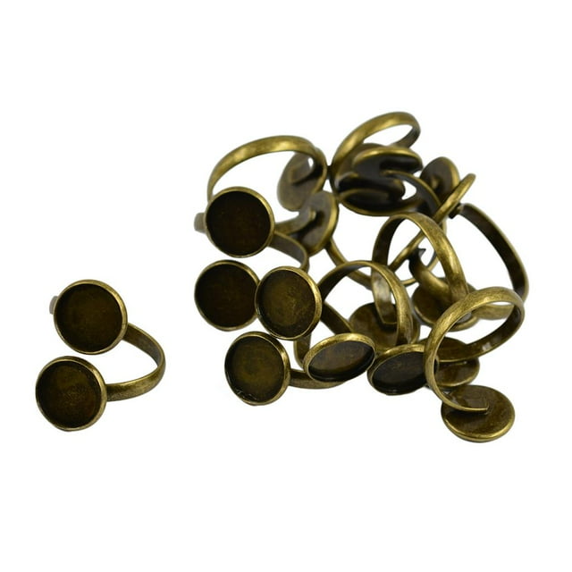 10 Piezas de Bronce de Dedo de Latón Resultados Almohadilla Bases para Cabujones Zulema Hallazgos de la base de anillo que hacen