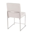 thumbnail image 6 of LumiSource Brushed Stainless Steel, Beige Fabric High Back Fuji Dining Chair - Set of 2, 6 of 8