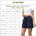thumbnail image 3 of VDJ Shorts for Women Summer Mid Waisted Drawstring Elastic Waist Solid Color Beach Shorts Comfy Lightweight Navy Casual Shorts with Pockets Size S, 3 of 11
