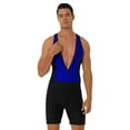 thumbnail image 2 of Doomiva Men's One Piece Swimwear Swimsuit Wetsuit Tank Top Bodysuit Royal Blue XL, 2 of 7