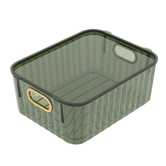 Btomtd Transparent Storage Box Large Capacity Desktop Cosmetic Storage Box Transparent Soot Proofing Storage Box With Lid, Green
