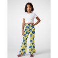 thumbnail image 3 of 4-5Y Girls Colored Flared Pants Digital Print Trousers Slim-Fit Wide Leg Flare for Spring Summer Autumn, 3 of 6