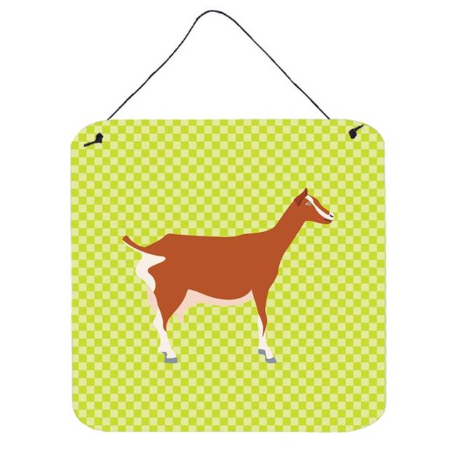 Toggenburger Chèvre Vert Mur Ou Porte Suspendus Imprimés&44; 6 x 6 Po.