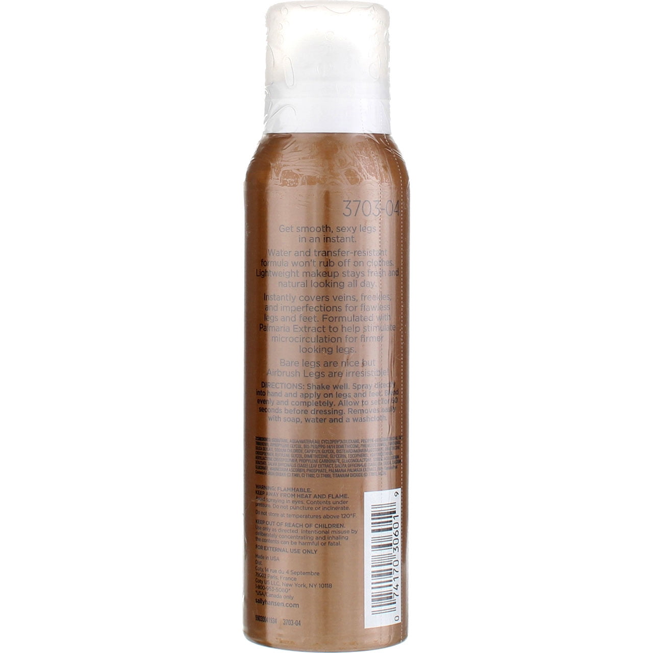 Sally Hansen Airbrush Legs Spray-On, Deep Glow 3703-04, Water Resistant, 4.4 oz (3 Pack) (Bundle)