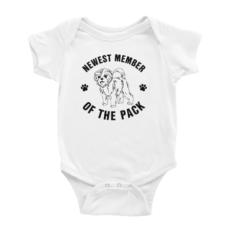 

Newest Member of The Pack Affenpinscher Dog Cute Baby Jumpsuits Boy Girl