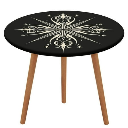 

ZHANGS Celestial Auseklis Emblem 428 Round Table Cover Stain-Resistant Fitted Tablecloth Oil-Proof Wipeable Elastic Table Cover Waterproof Table Cloth for Halloween Thanksgiving Christmas