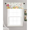 thumbnail image 3 of Easter Linen Curtain Valance for Bedroom/Bathroom/Kitchen/Office/Living/Dining Room Window,Egg Bunny Eucalyptus Spring Daisys Beige Woodgrain Rod Pocket Topper Decorative Cafe Drapes Panel 42"x12", 3 of 6