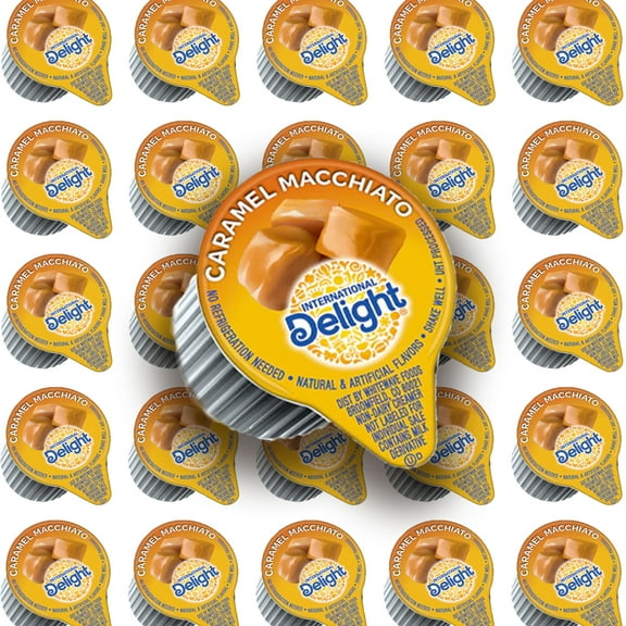 International Delight, Caramel Macchiato, Single-Serve Non-Dairy Coffee Creamers 0.5 fl. oz l 50 counts