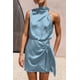 thumbnail image 4 of Vestido PRETTYGARDEN de satén sin mangas con cuello simulado y cinturón L, 4 of 8
