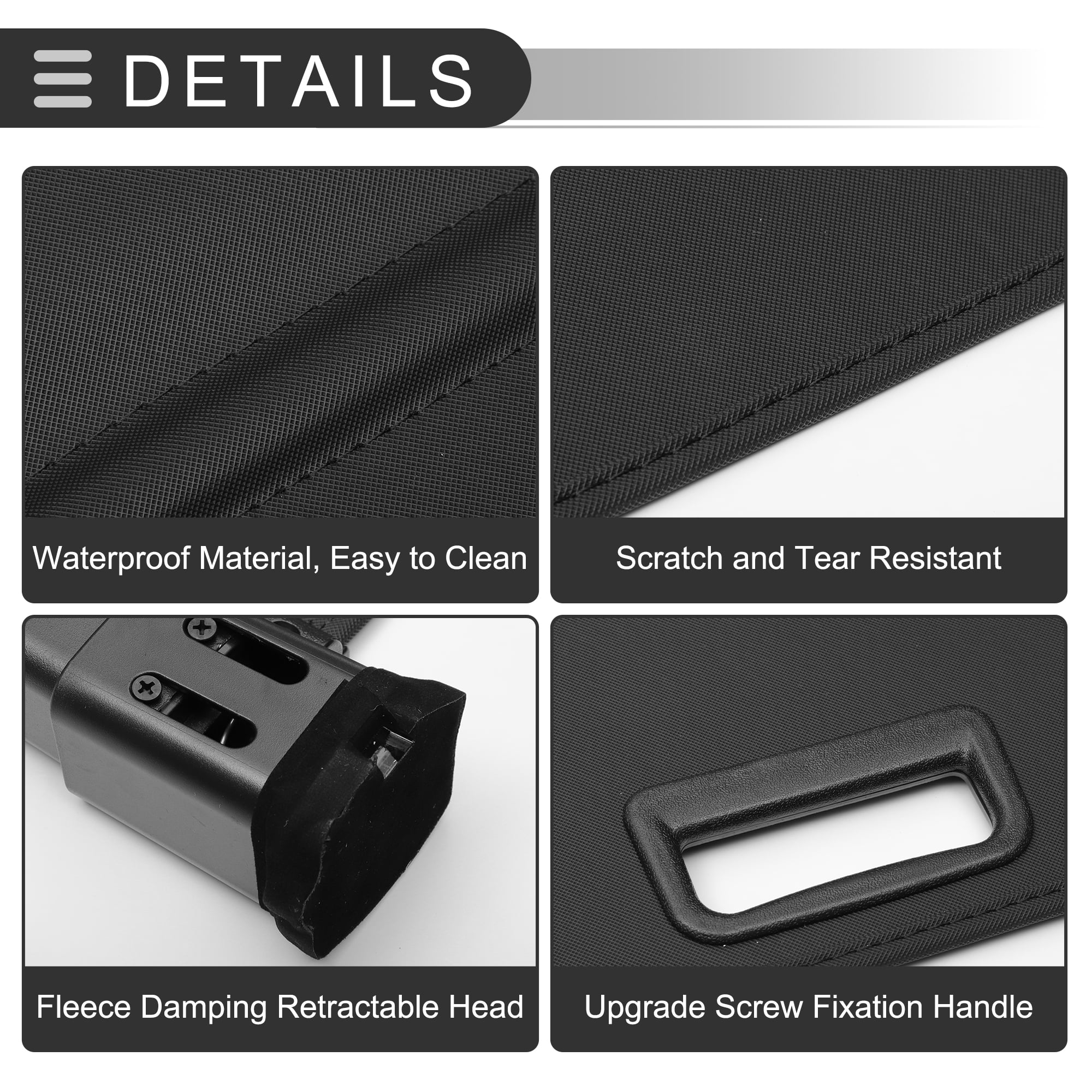 Unique Bargains Retractable Cargo Cover for Audi Trunk Parcel Shelf Shield Shade Black