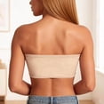 thumbnail image 6 of QHFBli Women Lace Front Closure Strapless Bras, Wireless Lift Push Up Adjust Bra, Anti-Slip Side Support All Match Wedding Bandeau Underwear Beige S, 6 of 7
