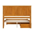 thumbnail image 5 of HomeStock Mid-Century Marvel Solid Wood Platform Bed with Footboard & Storage Drawers in Light Toffee, 5 of 6