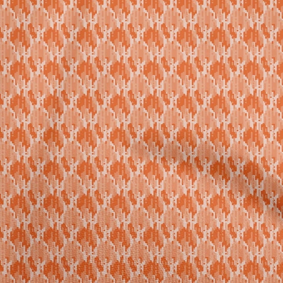 oneOone Cotton Silk Orange Fabric Abstracts Sewing Material Print Fabric By The Yard 42 Inch Wide