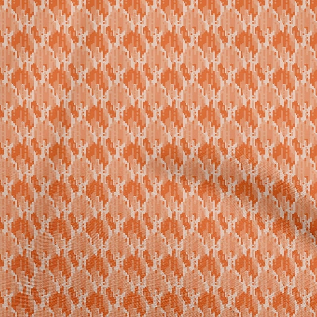 oneOone Cotton Flex Orange Fabric Abstracts Sewing Material Print Fabric By The Yard 40 Inch Wide