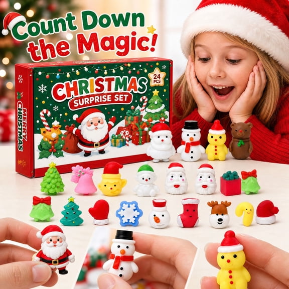 24-Pack Mini Christmas Figurines with Cute Holiday Characters, 24-Piece Set, Multicolor, for Student Party Favors and Stocking Stuffers, Mini Christmas Ornaments and Toys