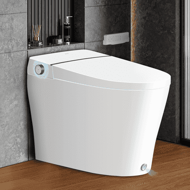 EPLO Smart Toilet Bidet Tankless, Auto Open/Close Lid, Elongated Dual Flush One-Piece Toilet