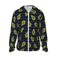 thumbnail image 1 of Saiise Avocado Pattern Sun Protection Hoodie for Men and Women, Lightweight Quick-Dry Windproof with Hood and Zip-Large, 1 of 7