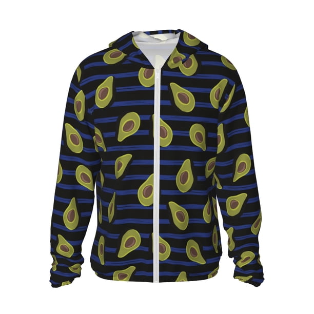 Balery Avocado Sudadera ligera de manga larga con capucha y protección solar UPF 50+ para hombre y mujer, ideal para pesca y running-Small