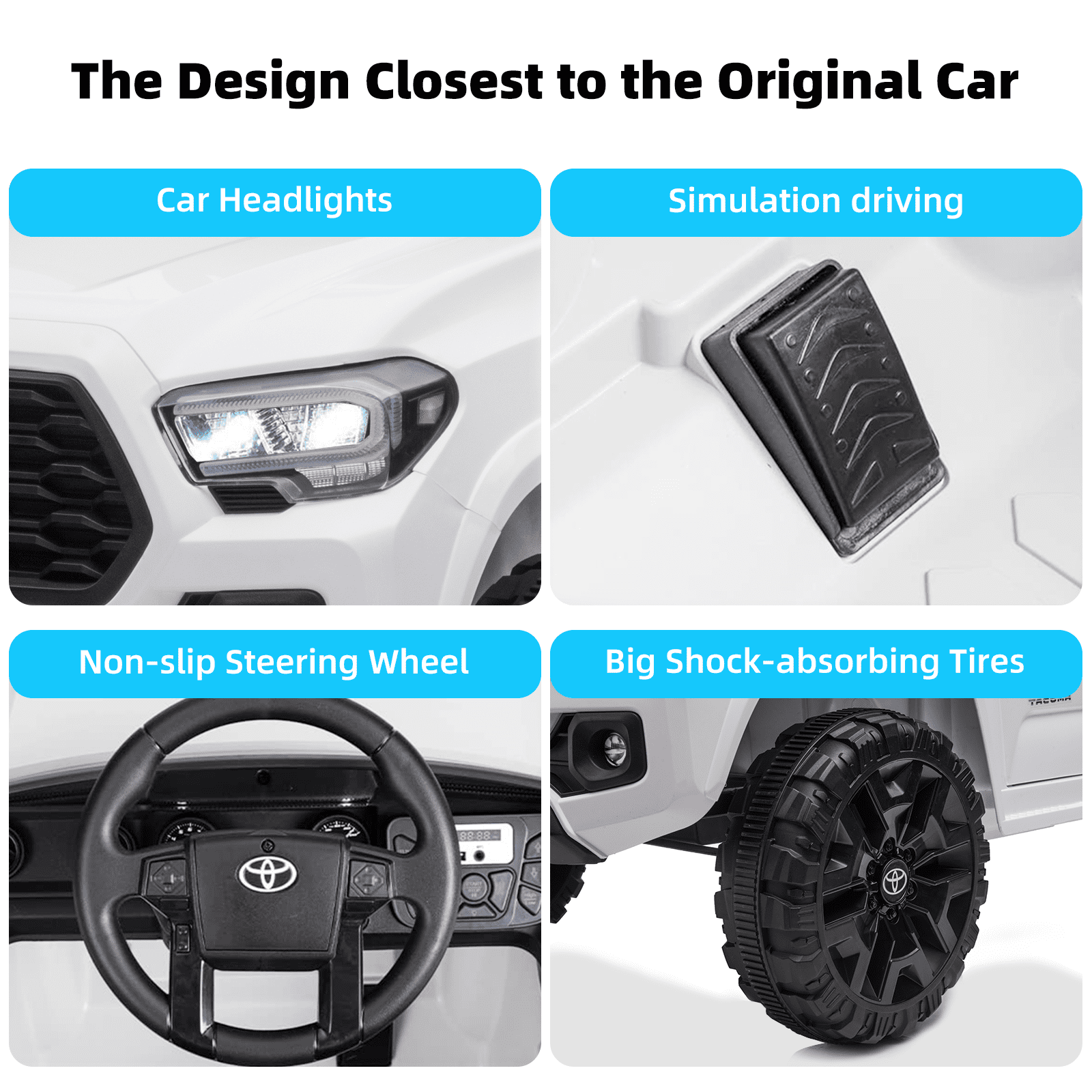 Accreate Remote-Controlled Electric Ride-On Car for Kids - 2 Speeds, USB, MP3 & Safe Design
