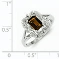 thumbnail image 3 of Primal Silver Sterling Silver Rhodium Diamond and Smoky Quartz Ring, 3 of 6