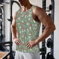 thumbnail image 5 of Gukieu Retro Hippie Groovy Mushroom Print Men's Quick Dry Fitness Vest, Round Neck Sleeveless Fitness Bodybuilding Top-3X-Large, 5 of 7