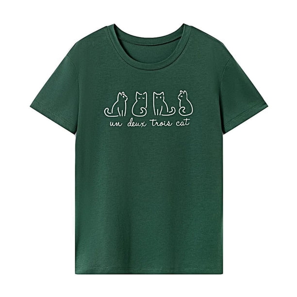 Camiseta para mujer Recuerdo de verano Camiseta con cuello redondo y ropa deportiva transpirable para mujer simple SG