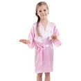 thumbnail image 5 of RTKFRFLM Girls Kids Kimono Robe 3/4 Sleeve Floral Embroidered Lightweight Wedding Pageant Flower Girl Cover Up Robe, 5 of 6