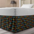 thumbnail image 1 of Bicycle Bed Skirt, Parading Boys and Girls Bicycle Silhouettes in Vivid Colors on Black Background, Elastic Bedskirt Dust Ruffle Wrap Around for Bedding Decor, 4 Sizes, Multicolor, by Ambesonne, 1 of 2