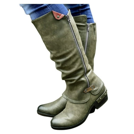 

Fashion Female Warm Boots Casual Shoes Zipper Boots Warm Fashion Long Womens Heels High Low Boots Womens Boots